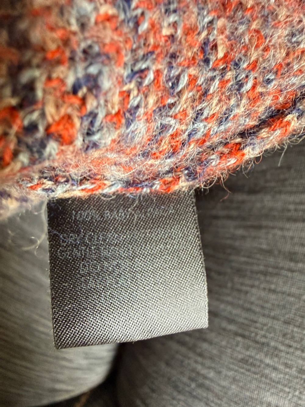 Anntarah  100% Alpaca Muted Red and Blue Patterned mock Turtleneck Sweater - Picture 3 of 3